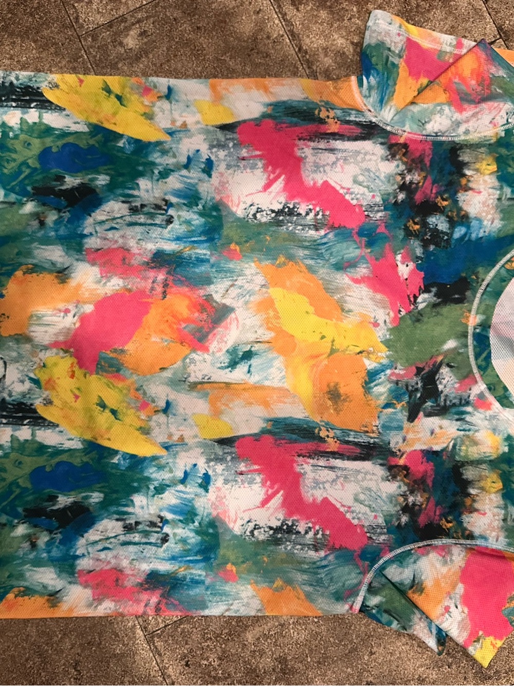 lululemon athletica Multicolor Abstract Paint-Print Short Sleeve Tee